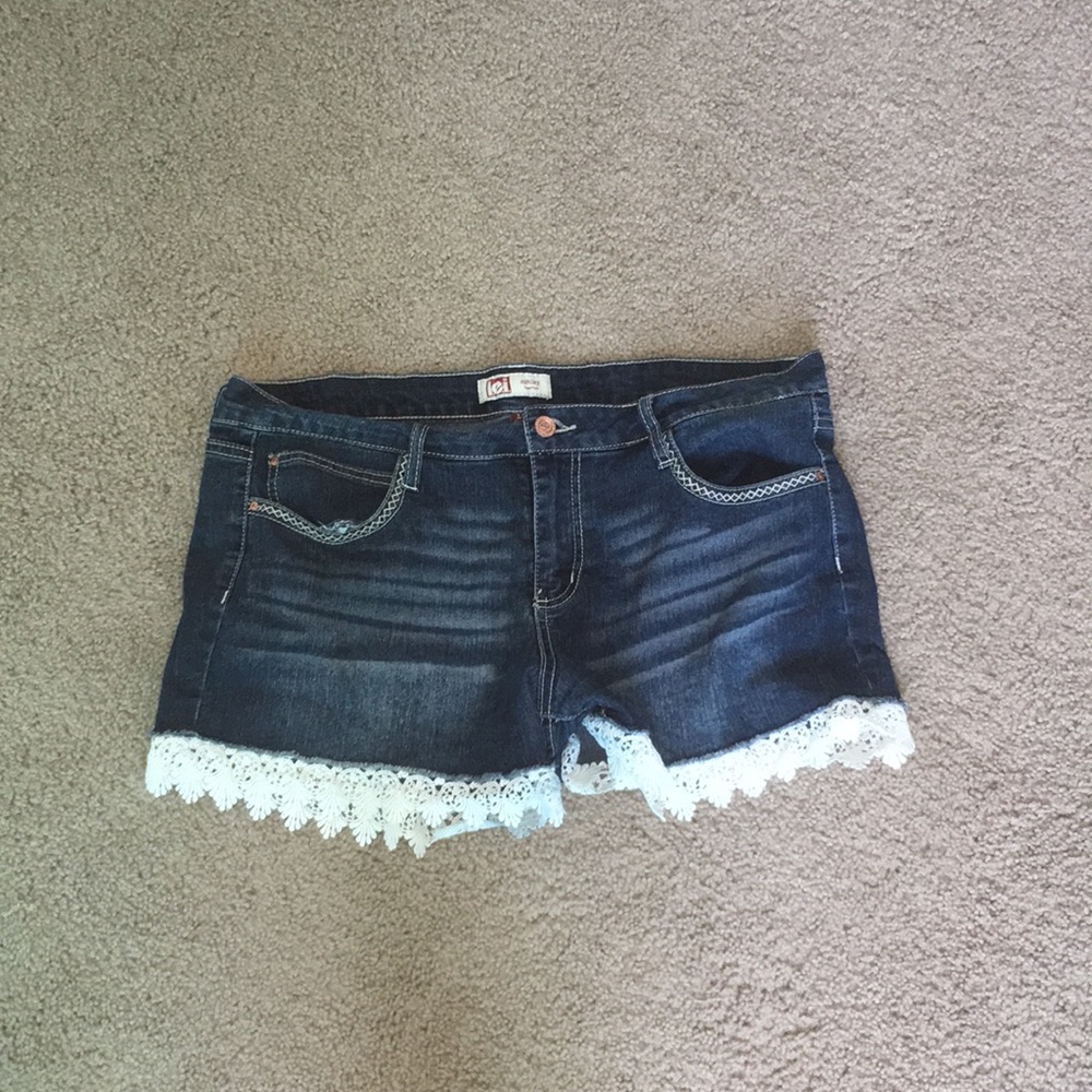 Jean shorts. Dark wash. Size 15